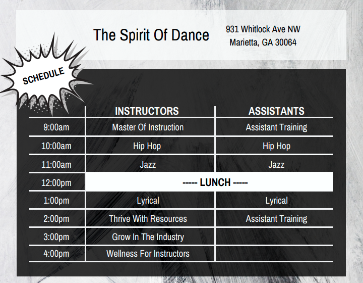 *Schedule is subject to change.