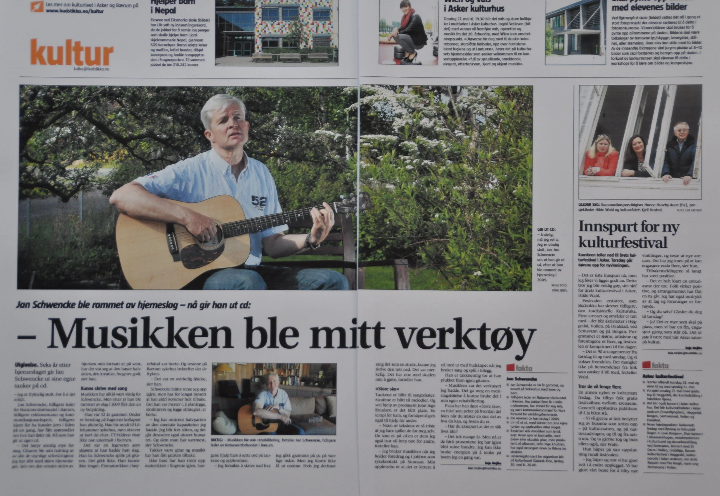 Artikkel om meg og plateutgivelsen i Budstikka eAvis 25. mai