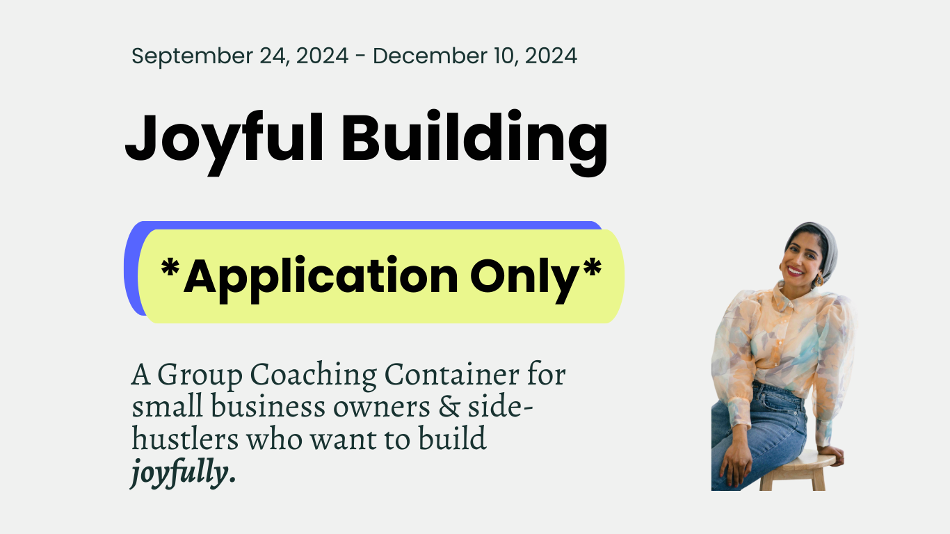Joyful Building: Sep 24 - Dec 10 [APPLY NOW]