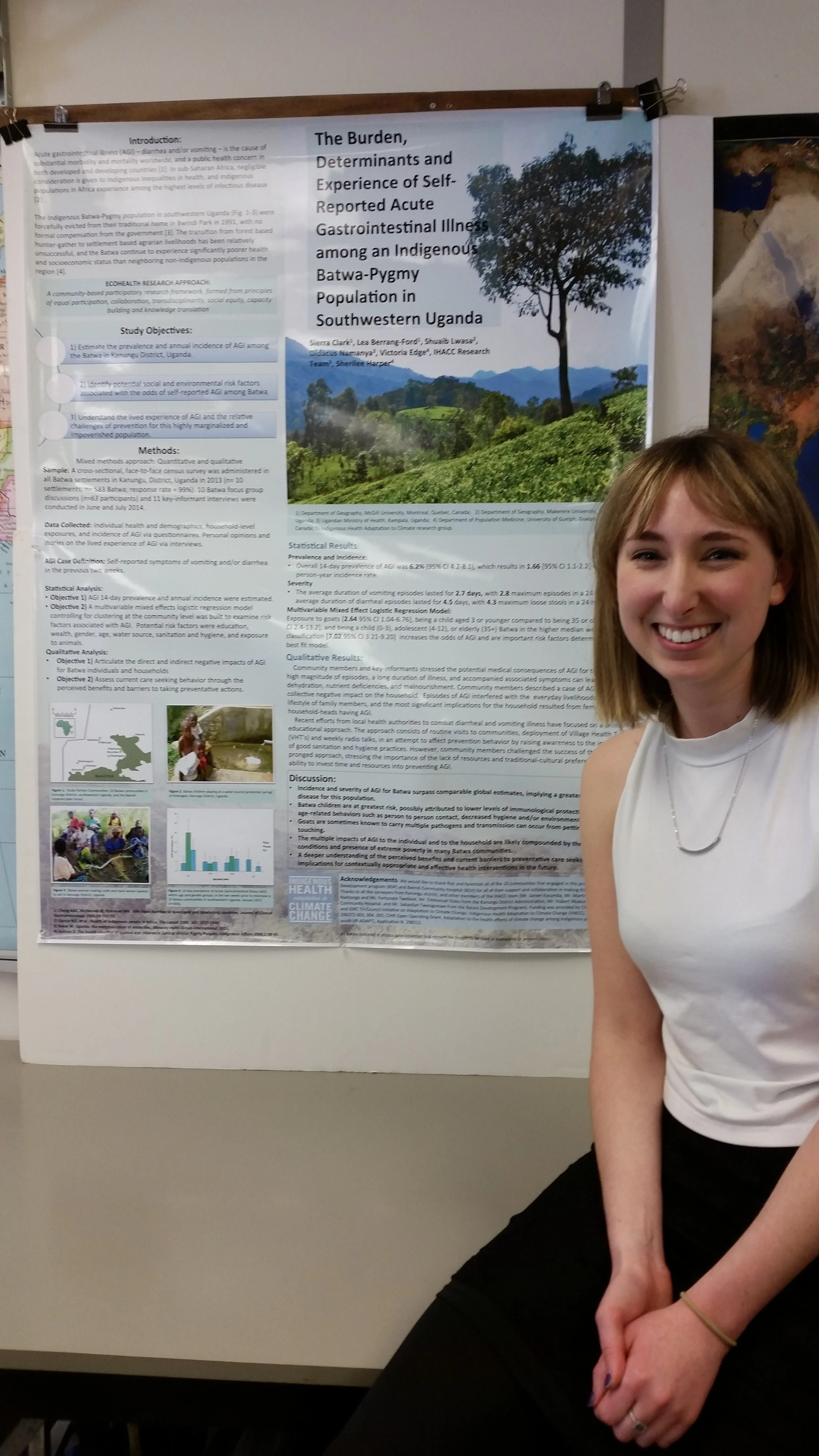 Sierra Clark presented her work on AGI among the Batwa in southwestern Uganda at the Geography Honours poster session at McGill