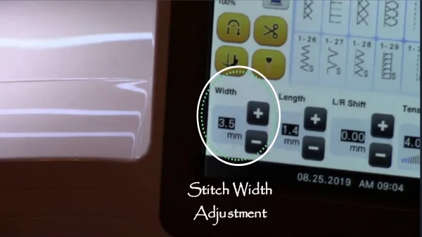 From the sewing screen