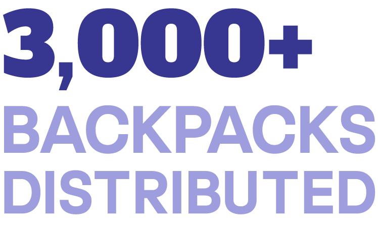 Stat: 3,000 backpacks distributed