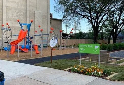 Image of play structures at Kirby Lane Park in Baltimore, MD