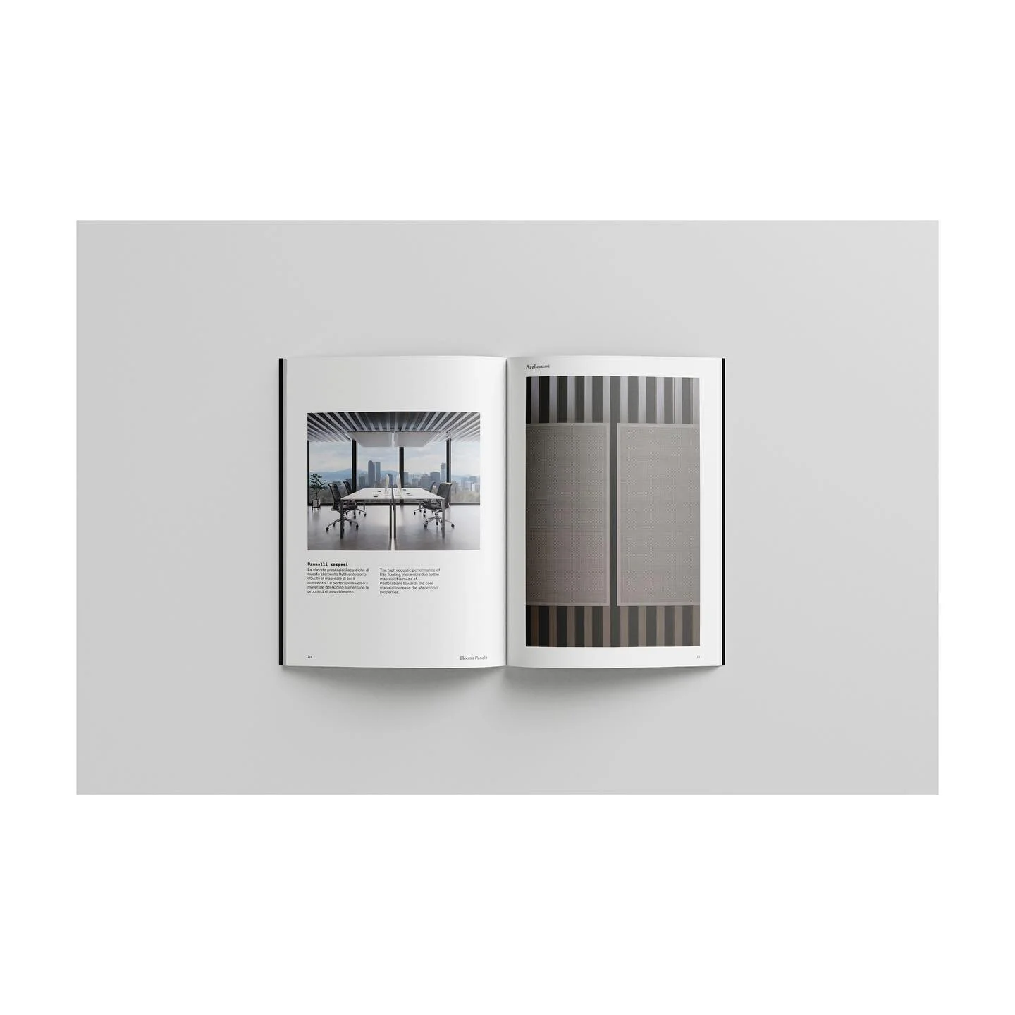 A catalog that can express the characteristics and applications of a unique covering.
Art Direction of Floema panels catalog. 
.
.
.
#graphic #graphicdesign #artdirection #catalogue #adv #furniture #furnituredesign #design #productdesign #designer #i