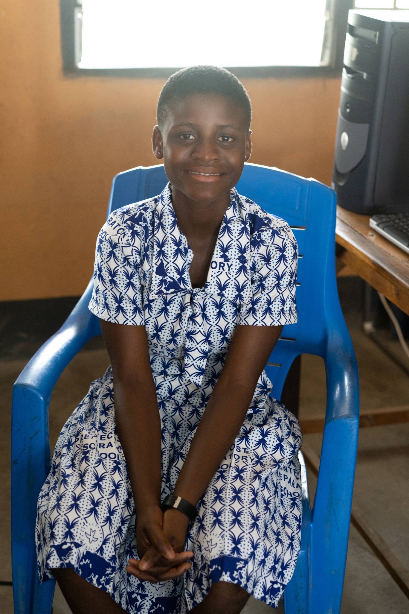  Grace in her school computer lab, 2019 