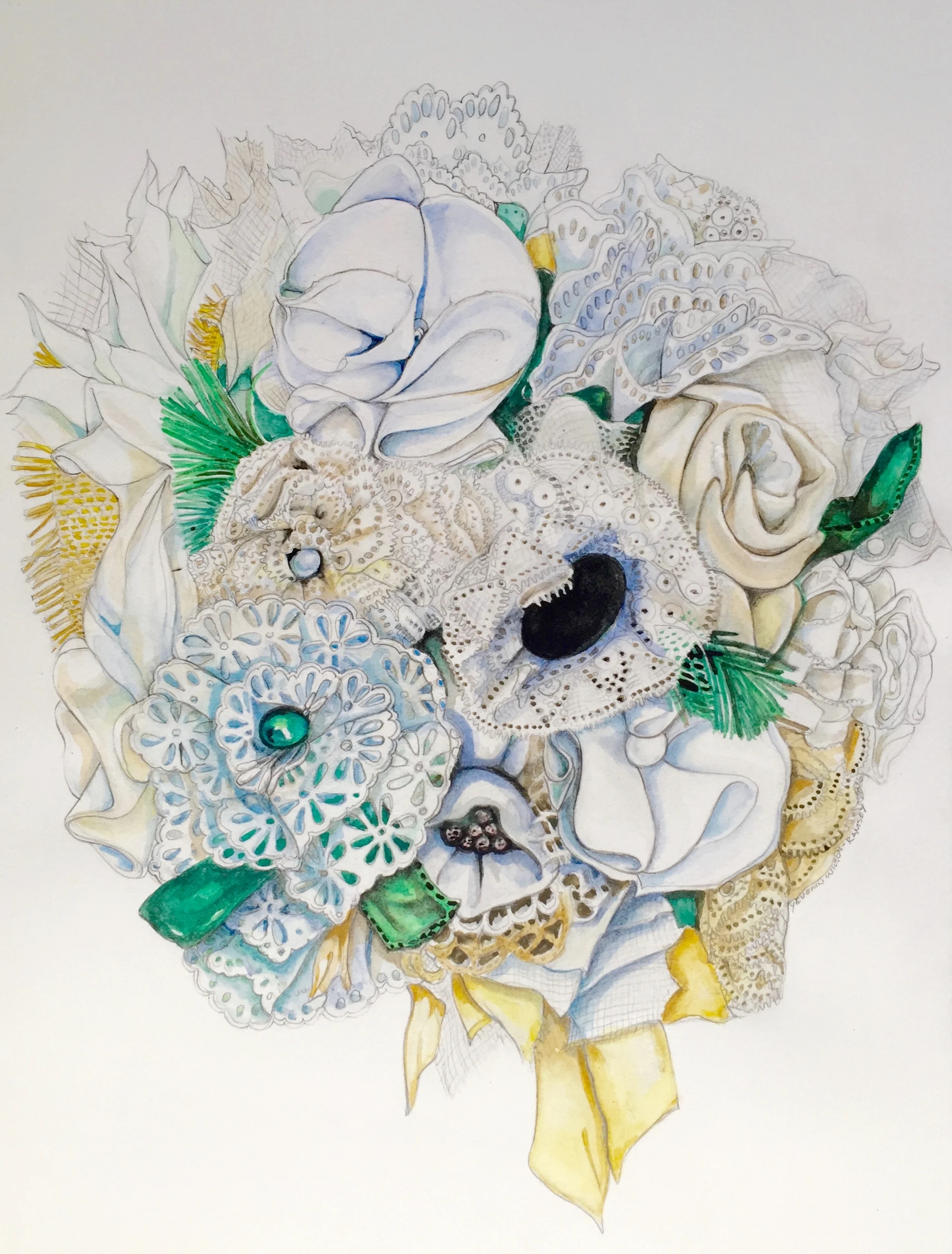 Watercolor Bridal Bouquet