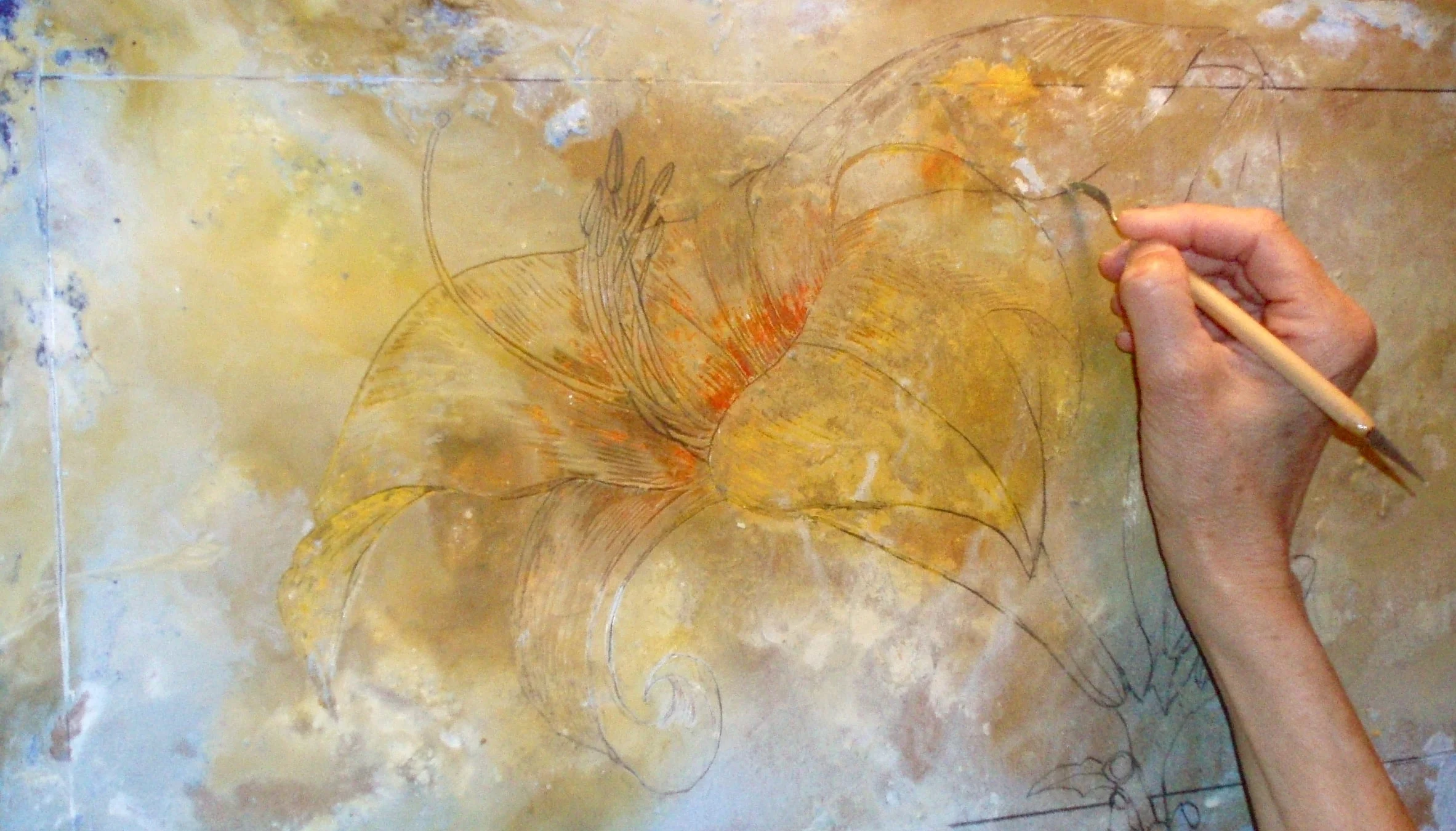 Encaustic in progress