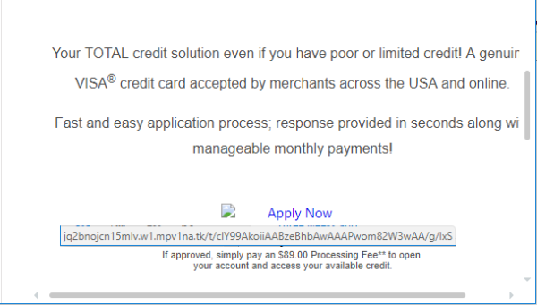 When I hover over “Apply Now,” does that link look like something VISA would use?