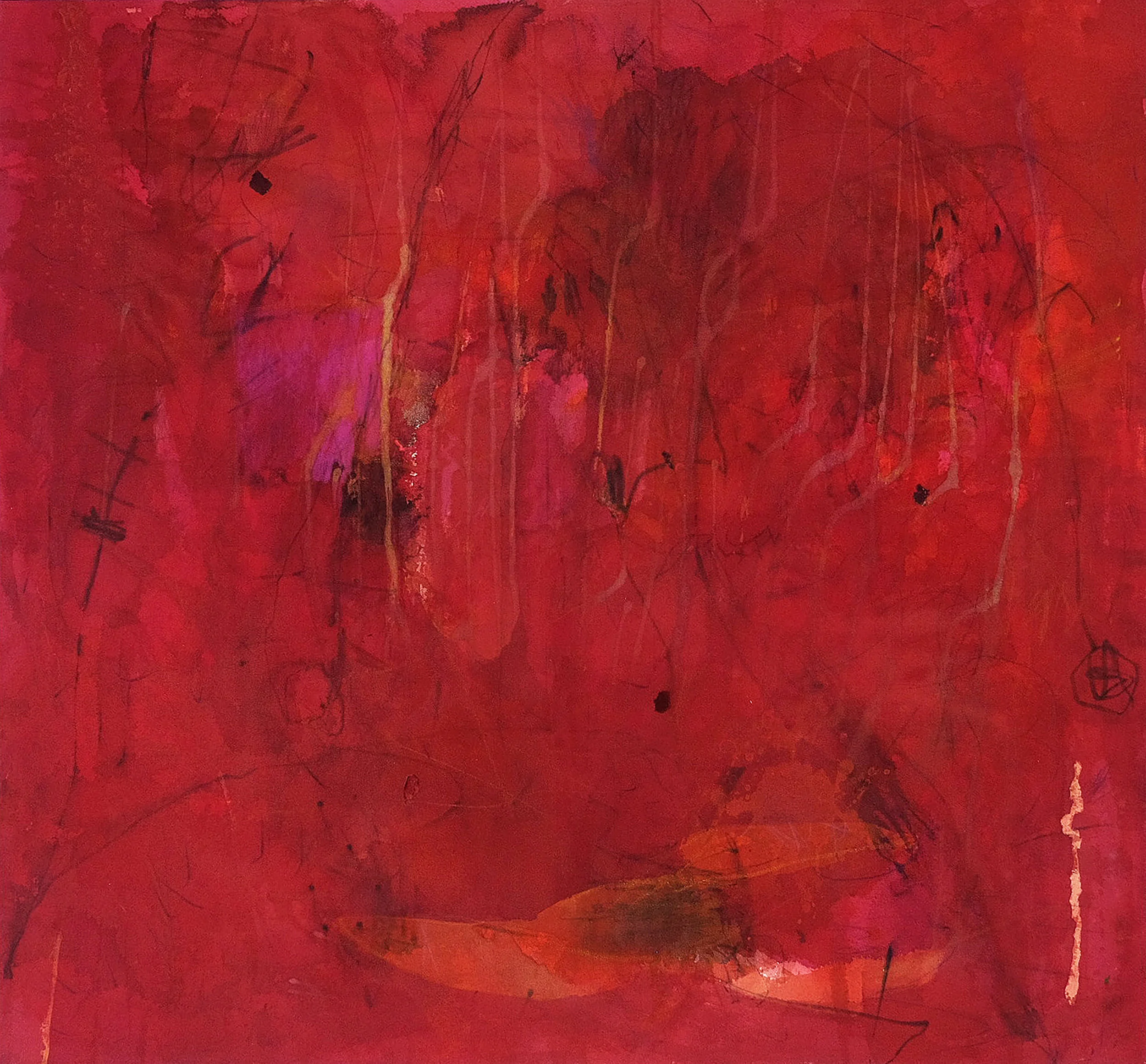 Untitled, 2015, Acrylic, oil pastel, coloured pencil on canvas, 130 cm x 140 cm