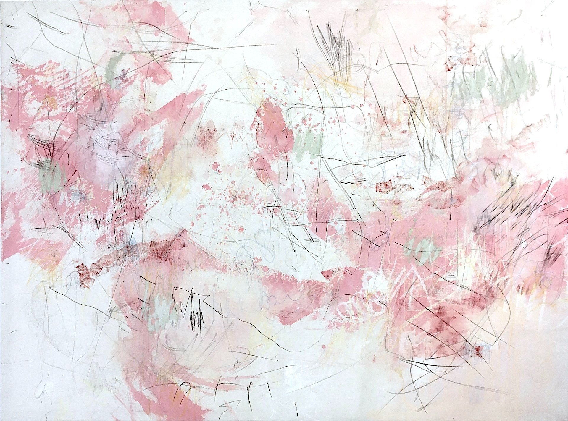 No. 7, 2022, acrylic, coloured pencil, graphite on canvas, 140 x 190 cm (55 x 75 in)