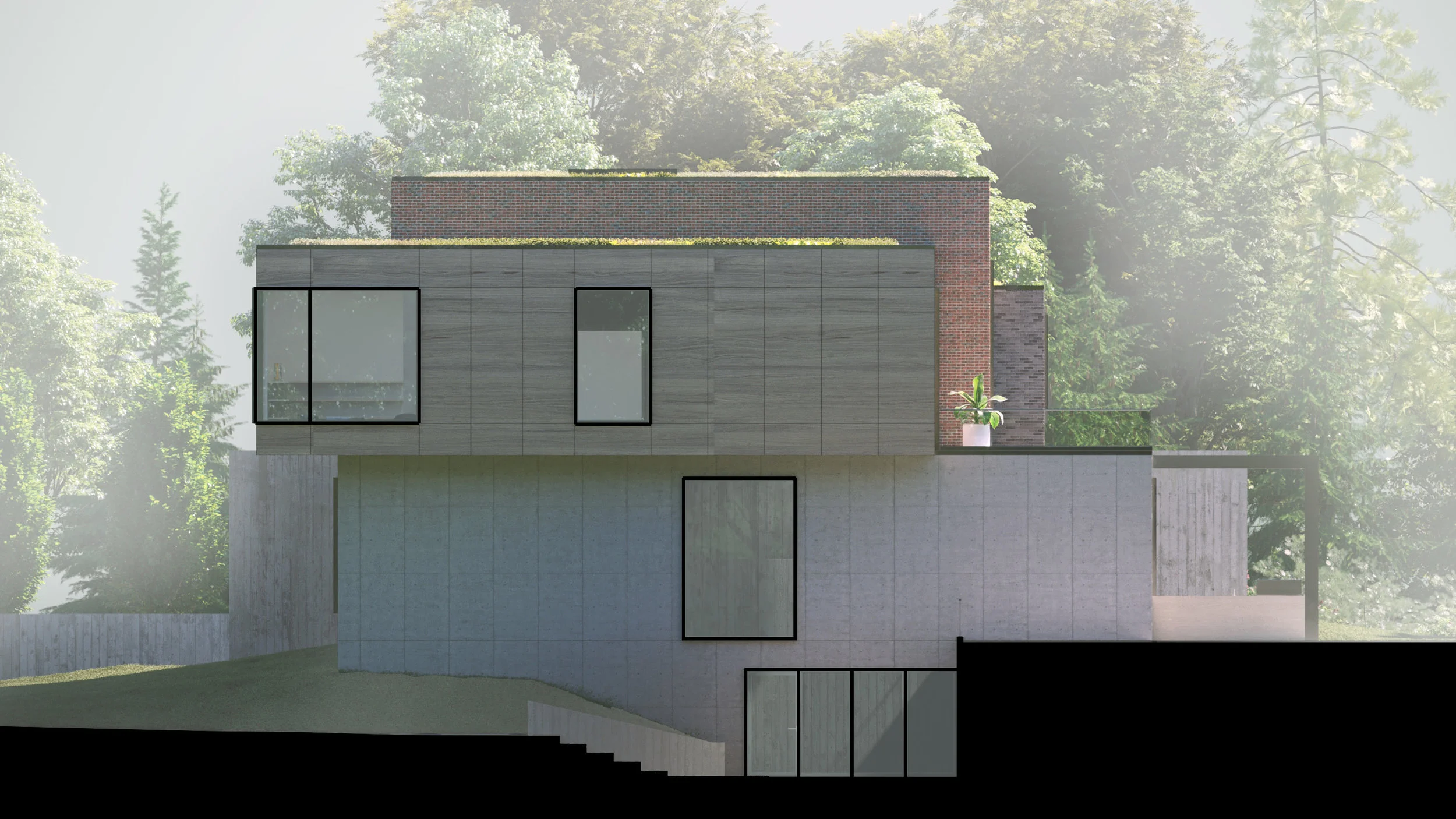 Drawing, Elevation, West