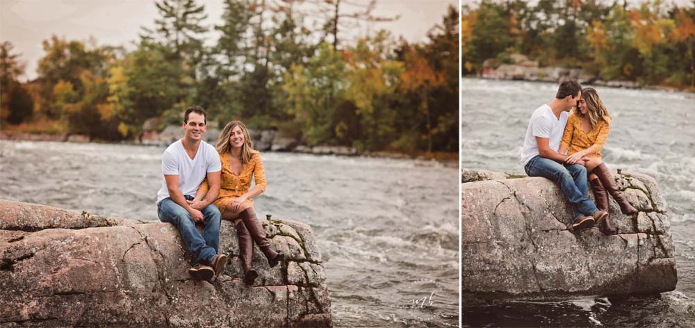 Morgan Bress Photography | Lindsay Wedding Photographer | Engagement Session with Dog | Kawartha Lakes Wedding Photographer | Ontario Wedding Photographer | Burleigh Falls, Ontario | Waterfall Engagement