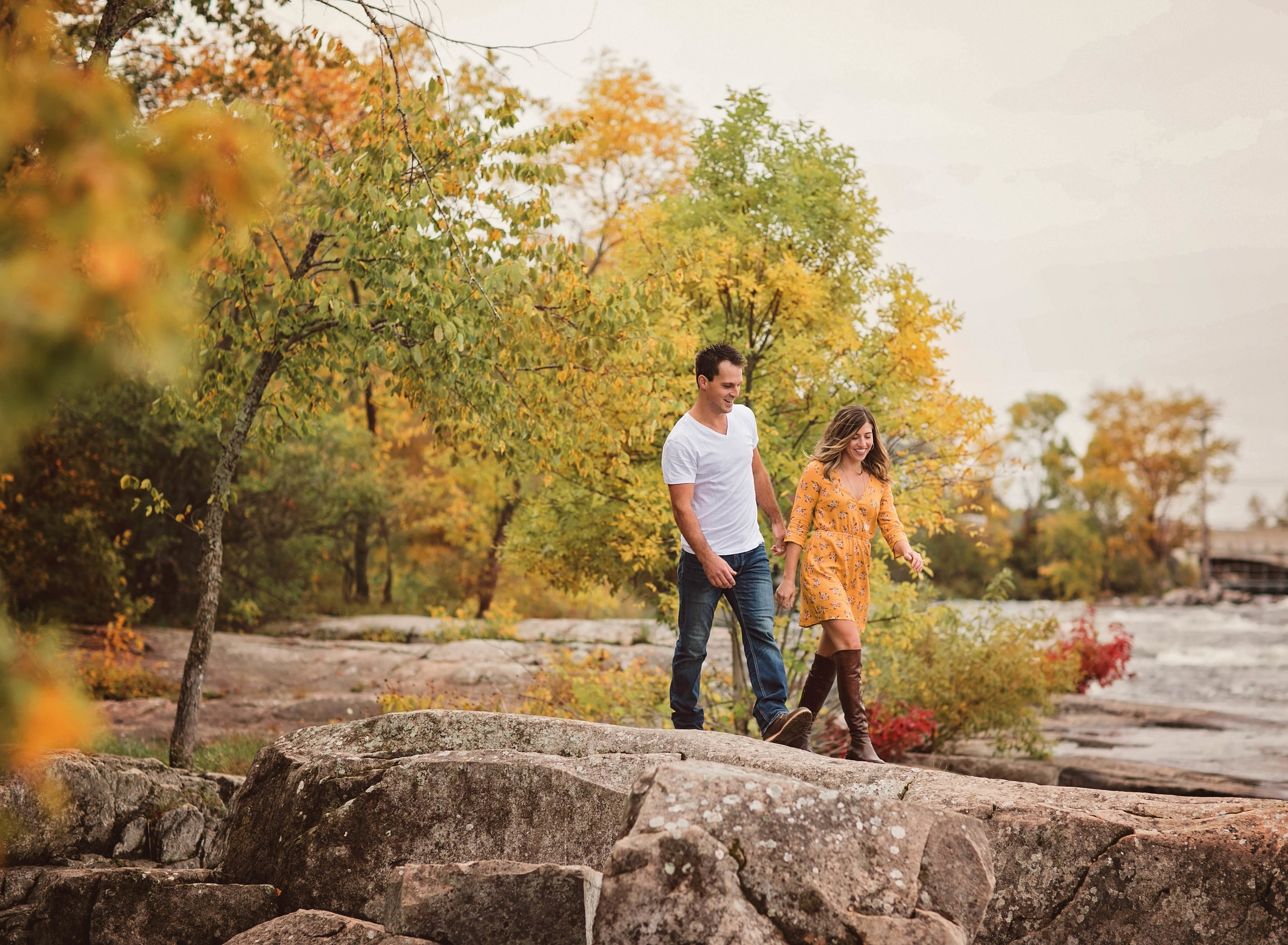 Morgan Bress Photography | Lindsay Wedding Photographer | Engagement Session with Dog | Kawartha Lakes Wedding Photographer | Ontario Wedding Photographer | Burleigh Falls, Ontario | Waterfall Engagement