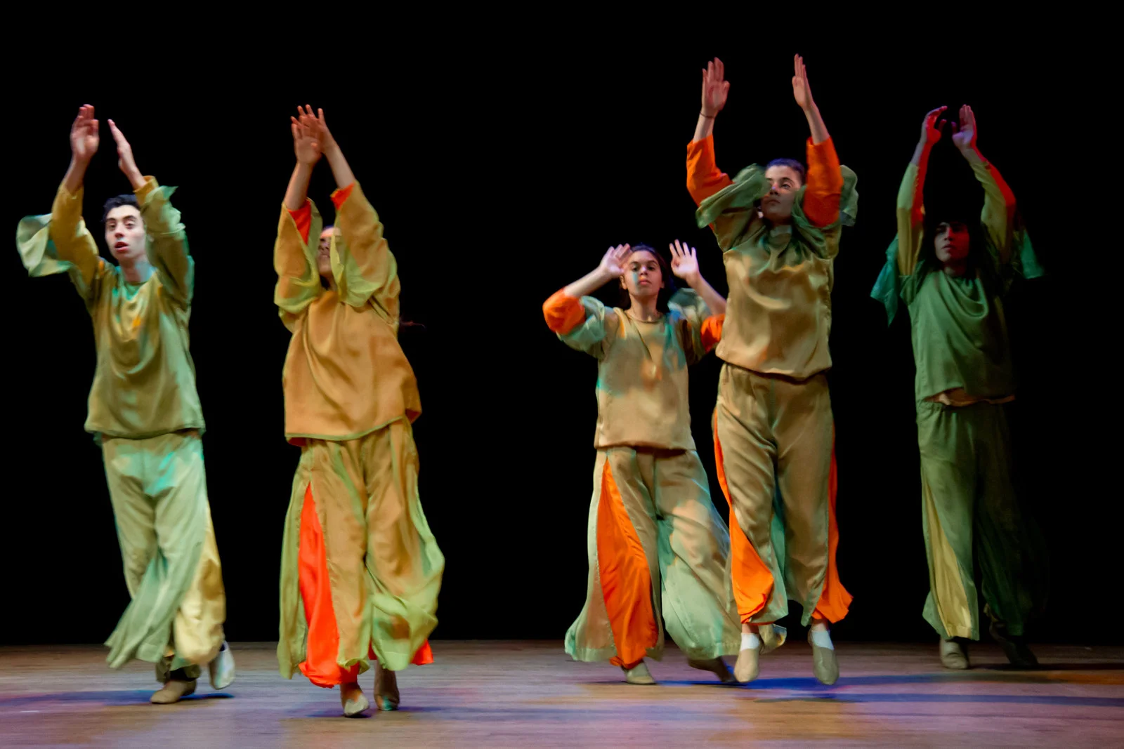 High school student eurythmy stage group.