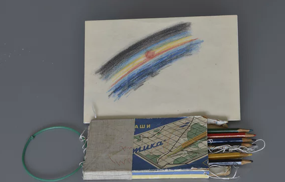 Photo of Leonov’s first eyewitness space sketch. Image credit: The Guardian .
