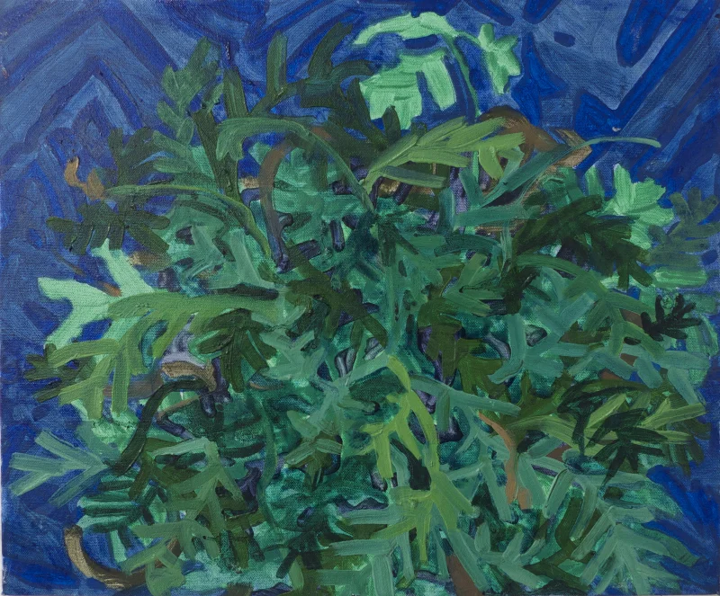 Fern, oil and tempera on canvas, 14 x 16 inches, 2014