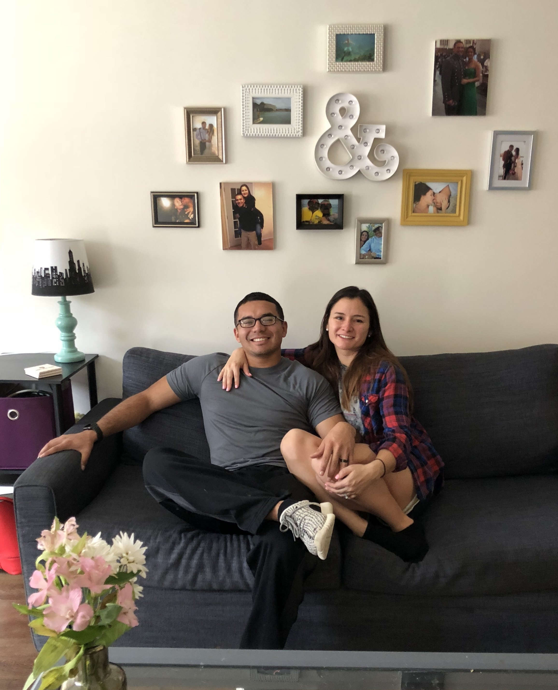 Day before the move when I finally accepted the fact that I needed to take pictures off the walls. While they look just like the original futon, this couch along with the matching love seat, came from our downstairs neighbors for free. Greatest gift…