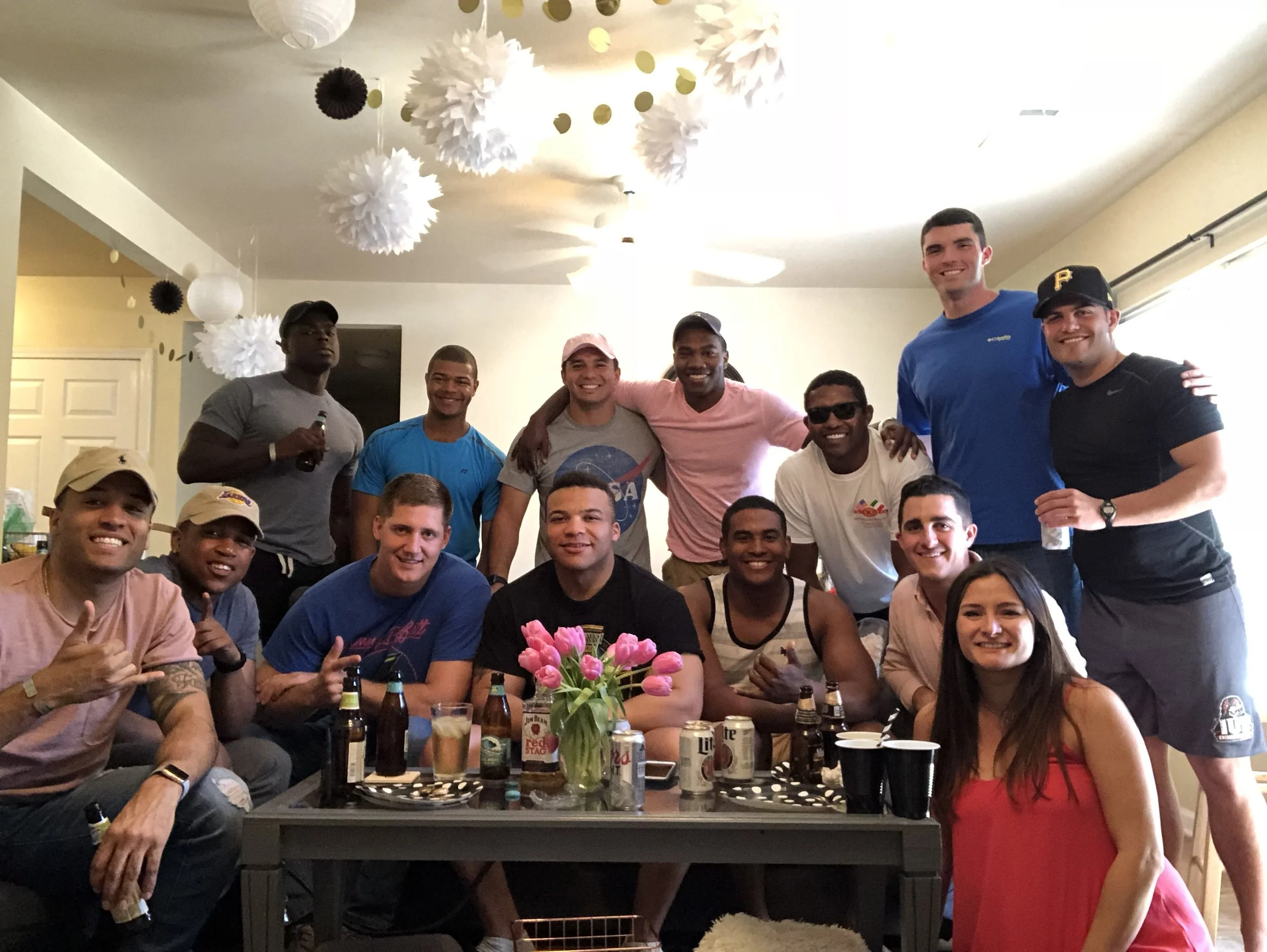 First, I wanted to share the only group picture we got and it so happened to be taken after the only two girls that showed up, left. These guys are all some of our closest friends and they even said that once babe decides she wants to "date", her da…