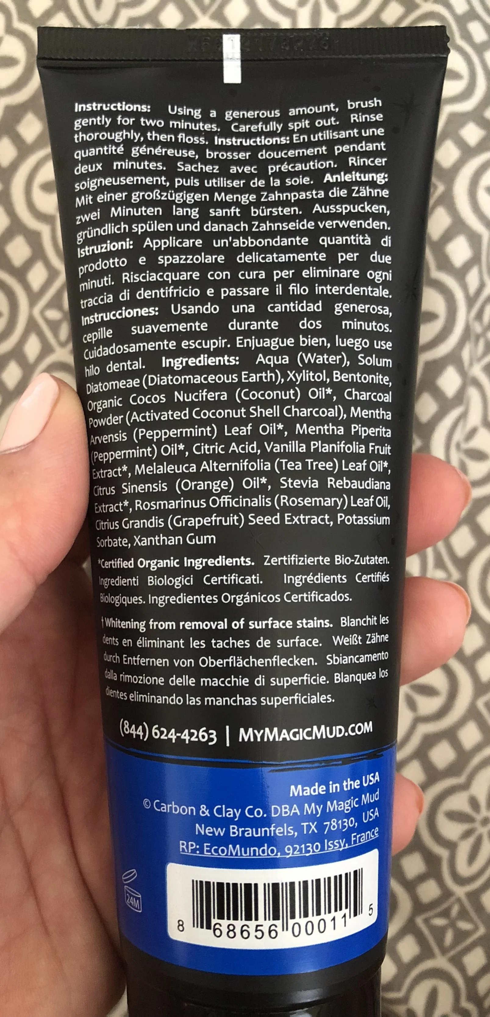 Back of the bottle with all ingredients listed.&nbsp;