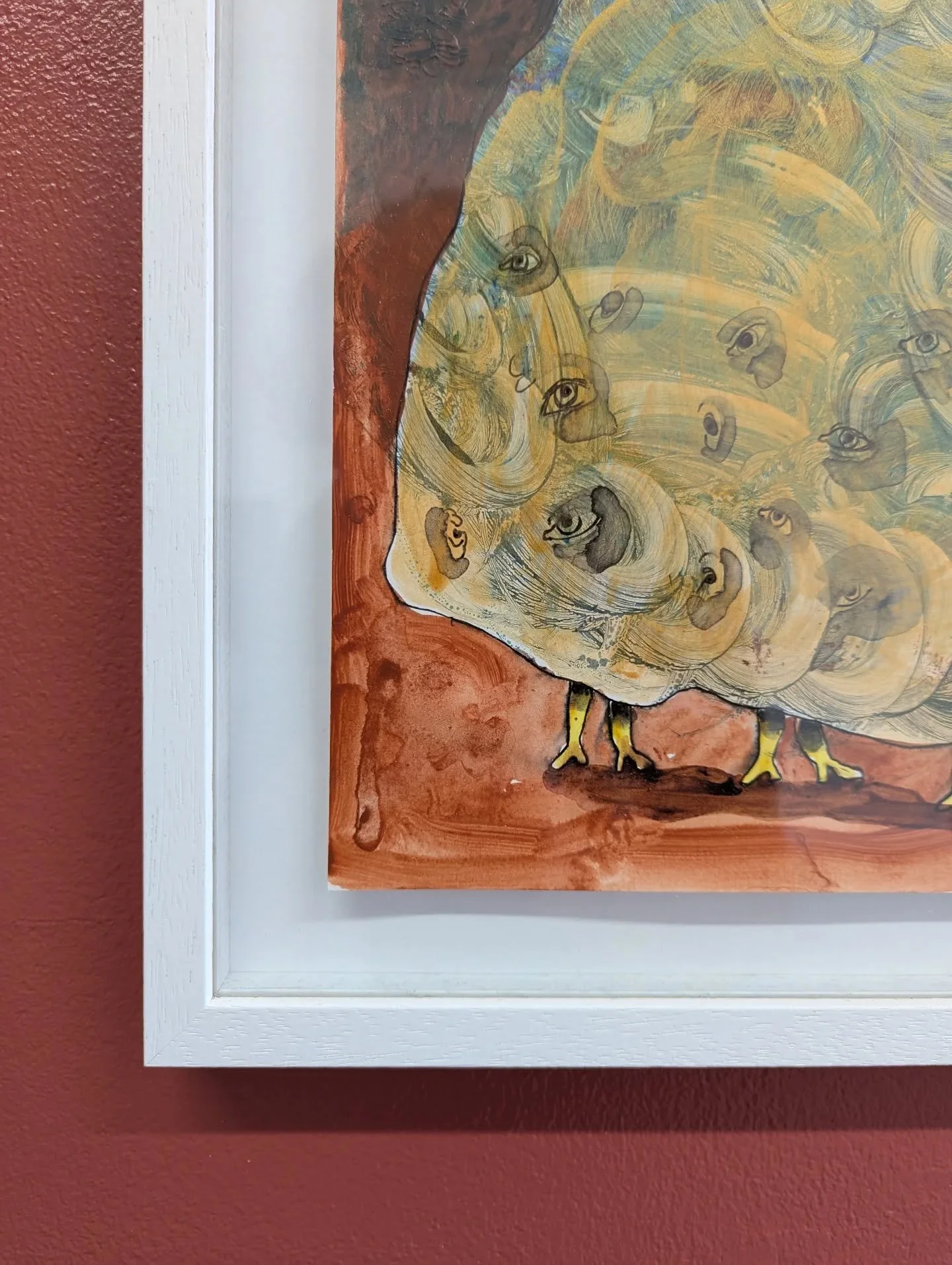 Gold Shift by Joan Sugrue is open again today until 4 as part of the Galway Arts Festival!  The exhibition is curated by Aoife Banks and features a new text by Phillina Sun. Come down and have a look!

Image: I can see you (detail), acrylic on paper,