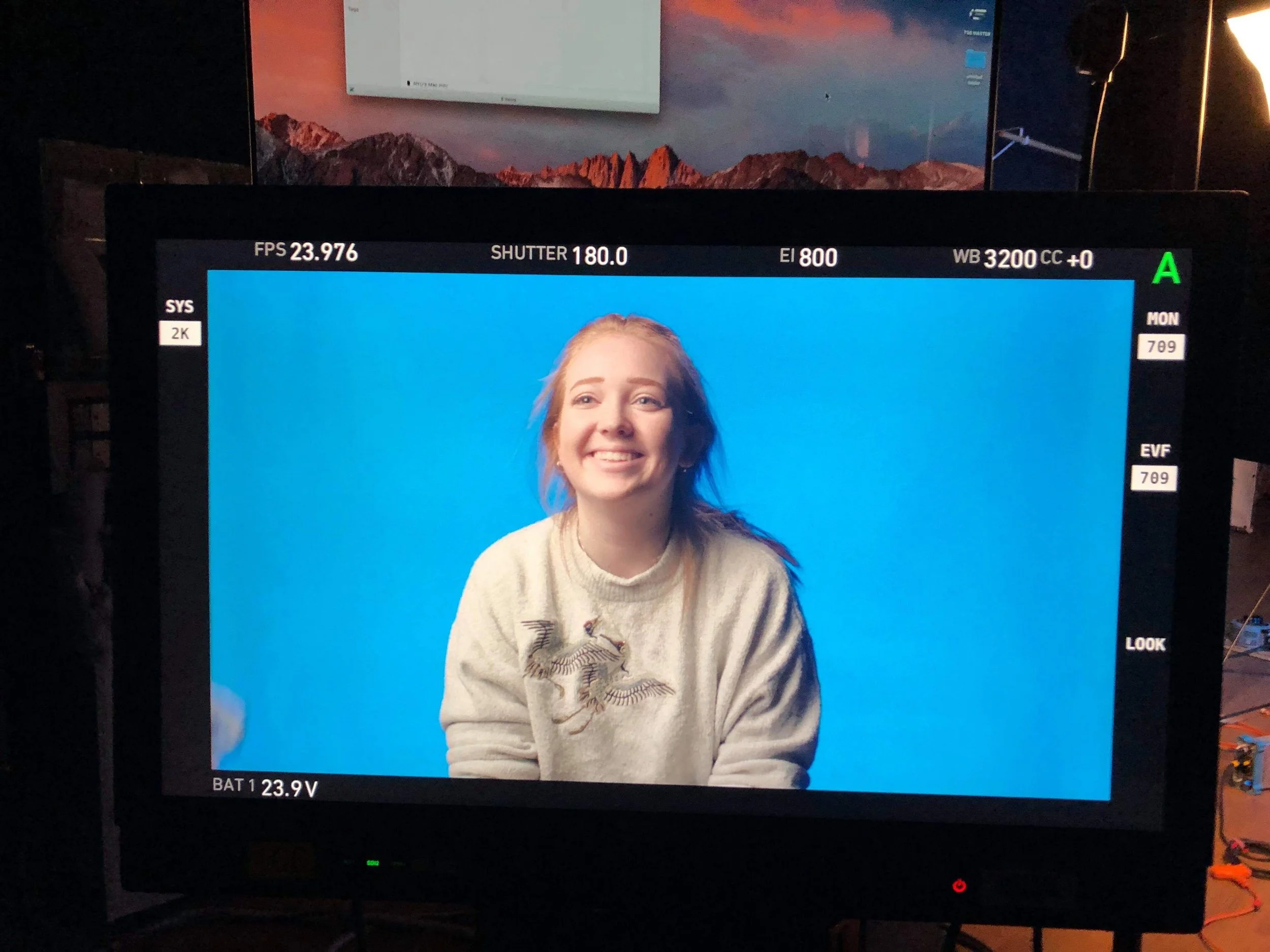  Allie on the set of an Alexa Classic camera test supervised by professor and Director of Photography Michael Carmine (November 2018) 