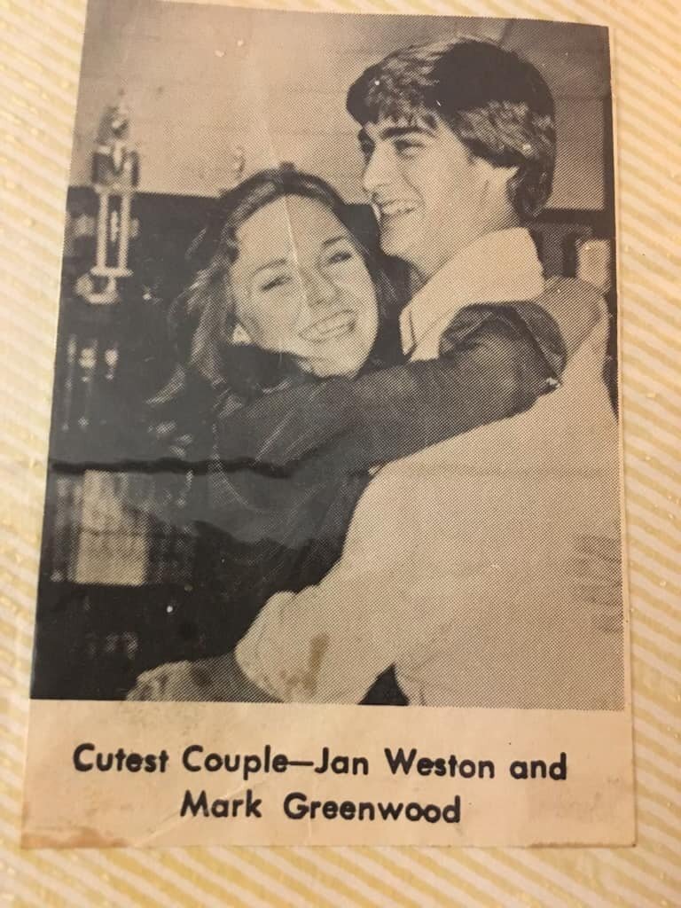 Happy 39th wedding anniversary John Mark Greenwood. Glad you asked me. Glad I said yes. Always happy to be a June bride. 

This photo was taken out senior year of high school. #cutest couple