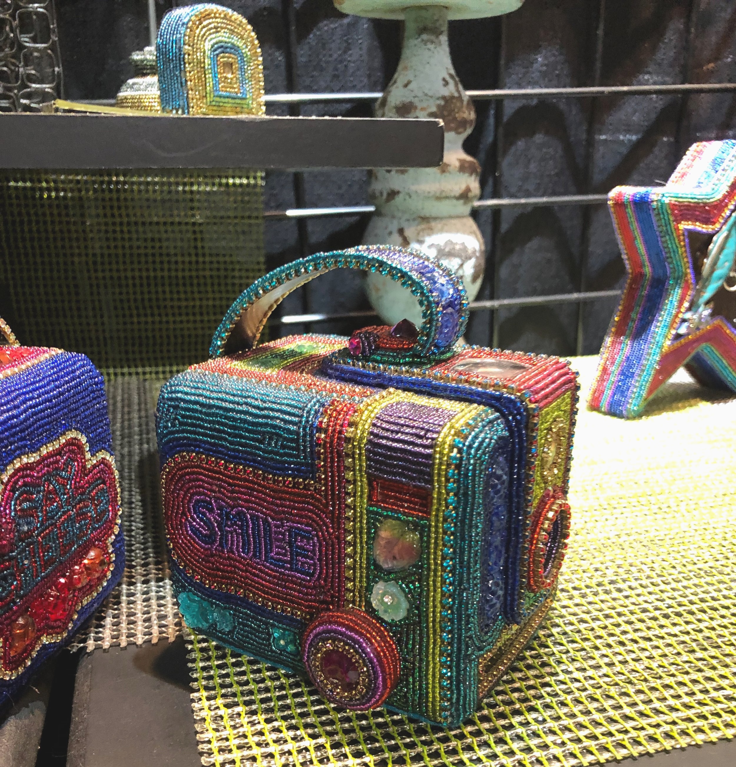 kathy wegman covers typical household items in lots and lots of tiny beads