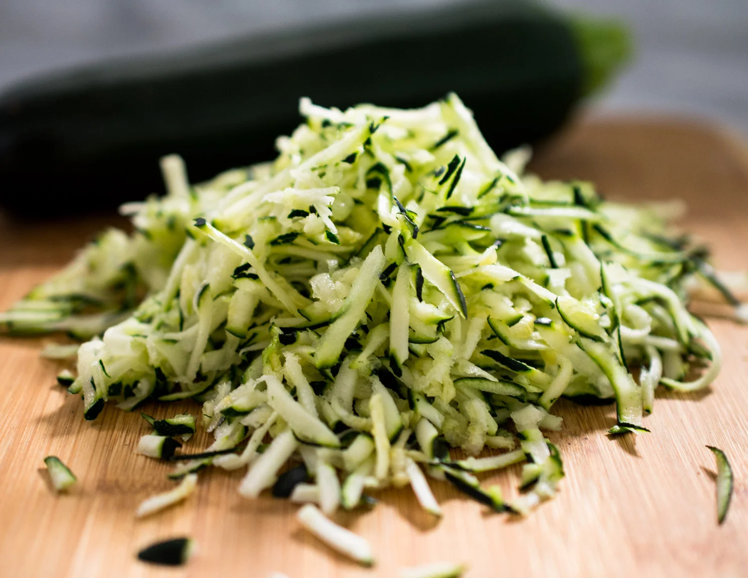 Grated zucchini.