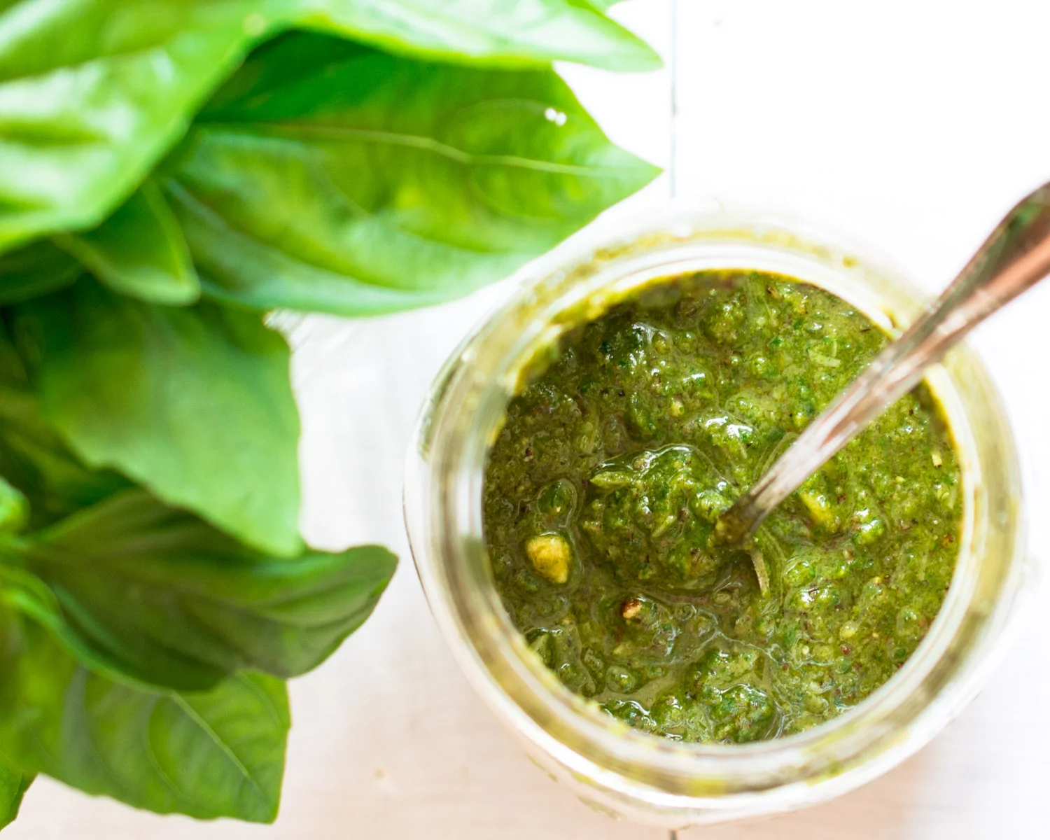 Pecan Pesto with fresh basil.