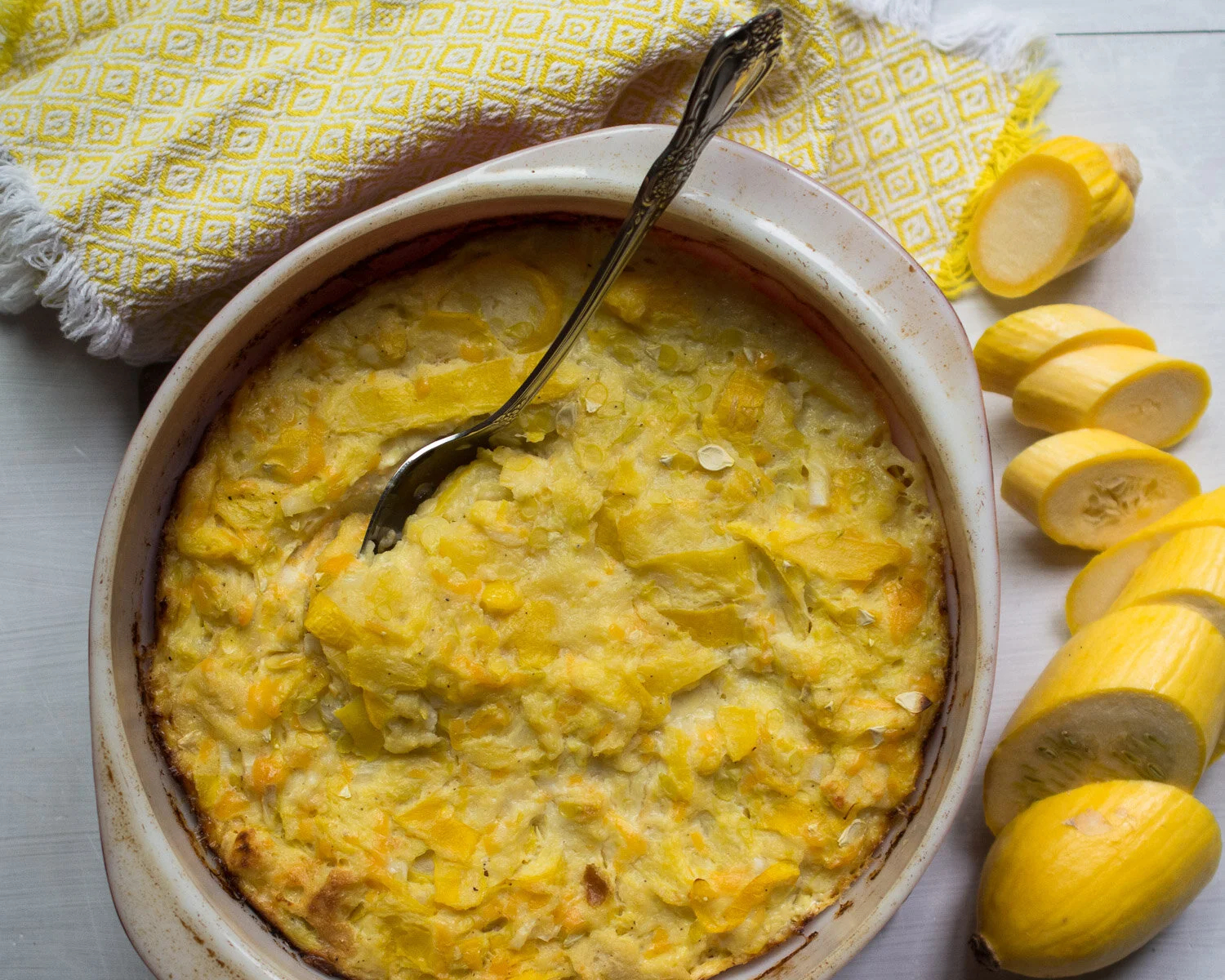 Cheesy Southern Squash Casserole.