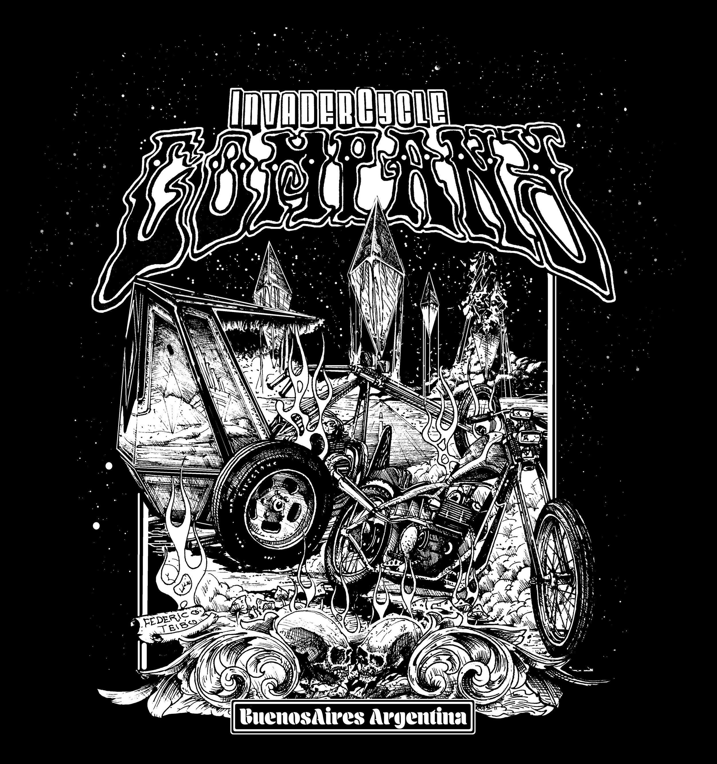 Invader Cycle-Large — Motorcycle Shop T's