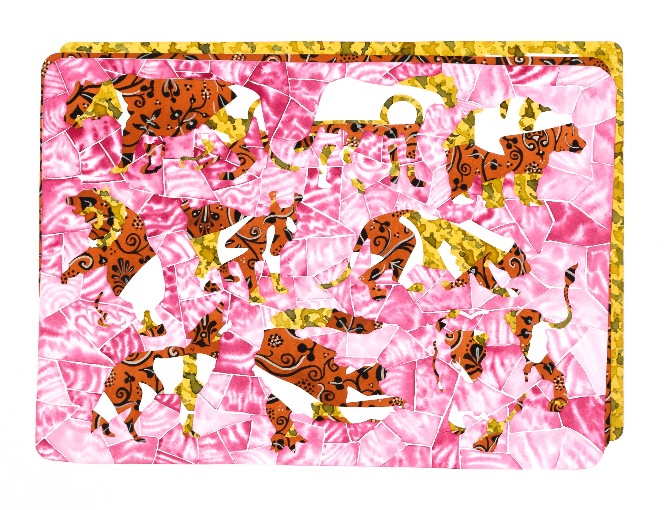 'Cutwork 13', Watercolour and gouache on paper.