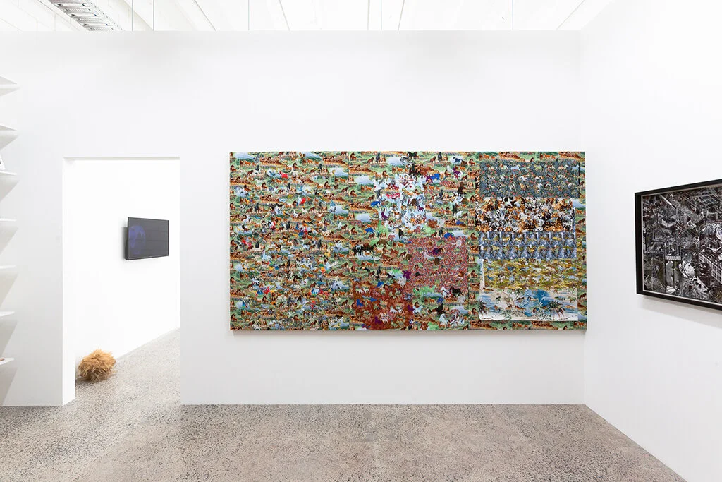 'Clearings', 2019, Cotton appliqué, Installation view of 'MEATWARE' at Sumer Gallery.