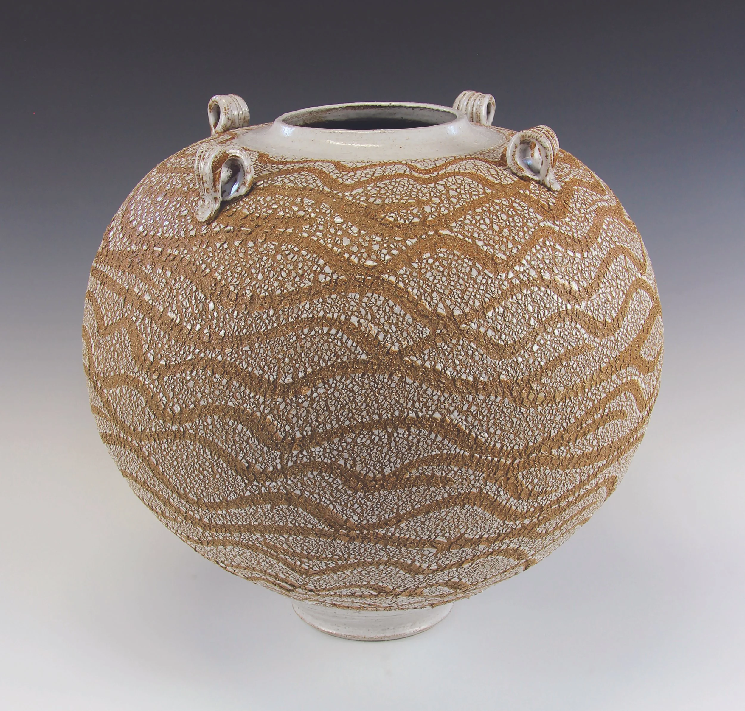Bill Powell Quad Handle Textured Jar.jpg