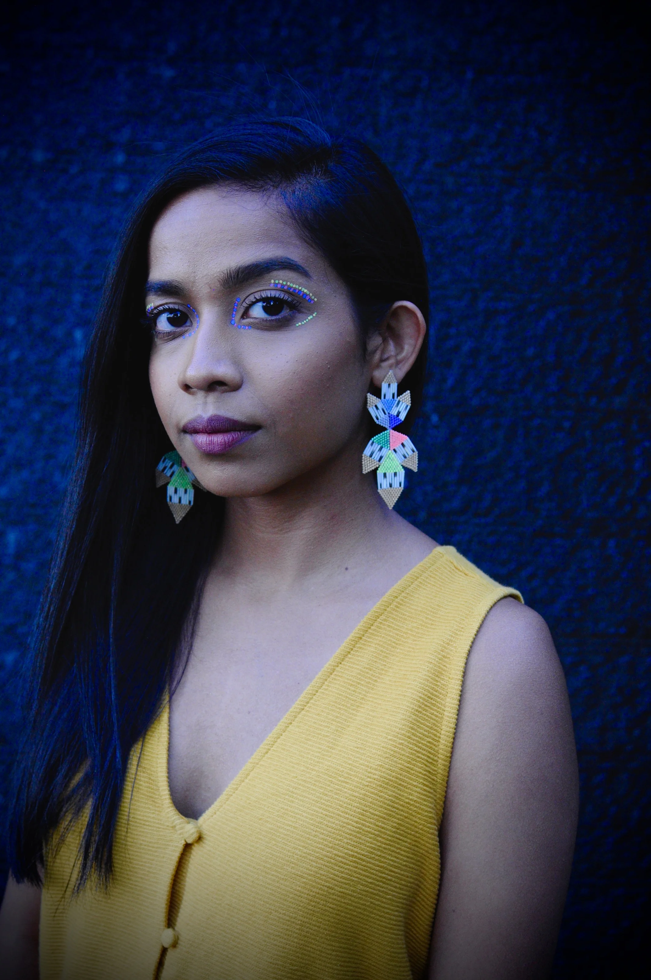 Jewellery: Neon Rainbow Earrings. Photo Courtesy of Caroline Blechert