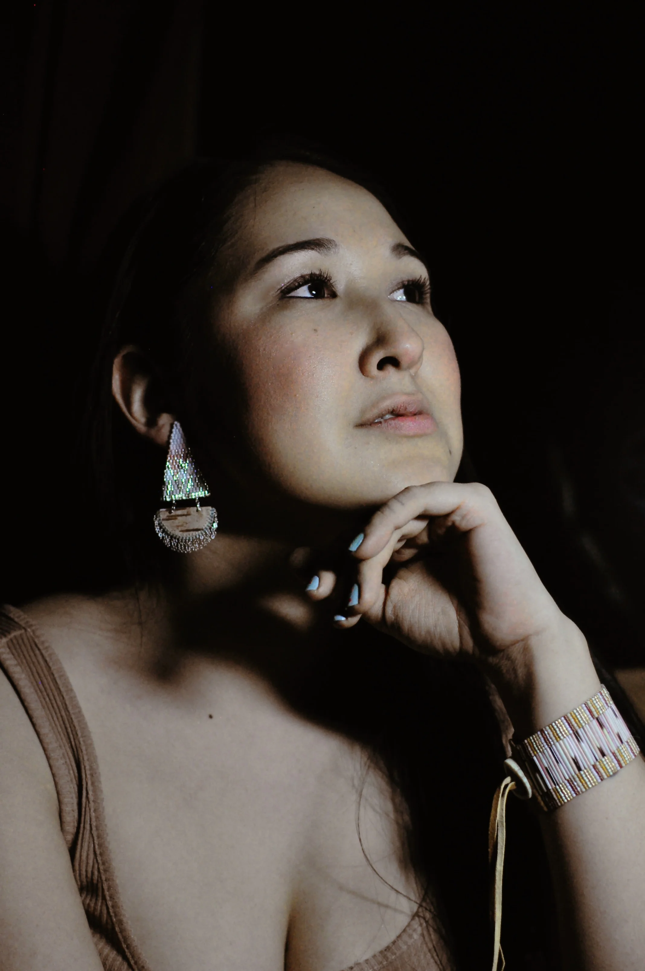 Jewellery: Sunset on the Mountain Studs, Beaded & Quill Cuff