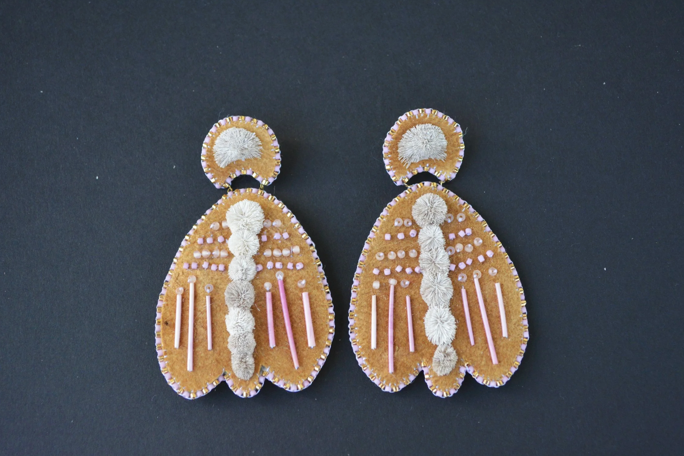 Pink Moth Studs