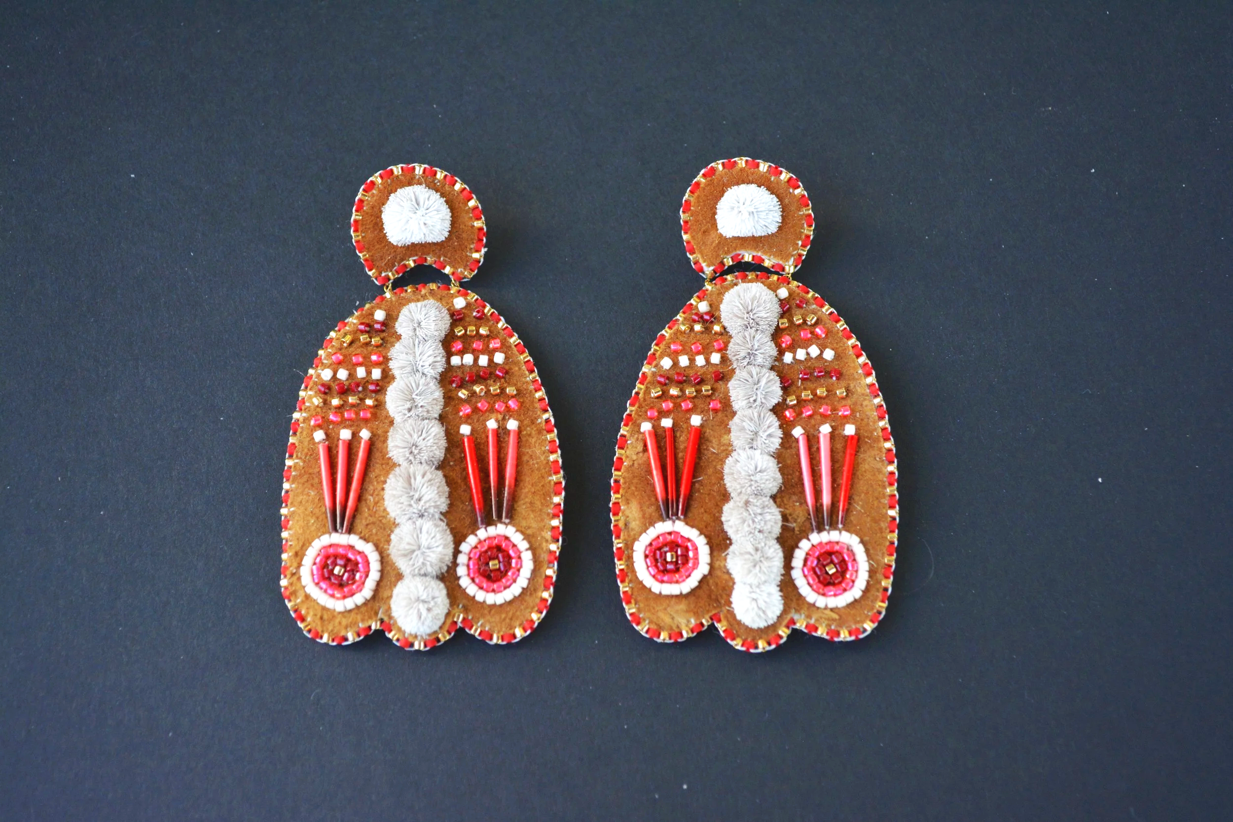 Red Moth Studs