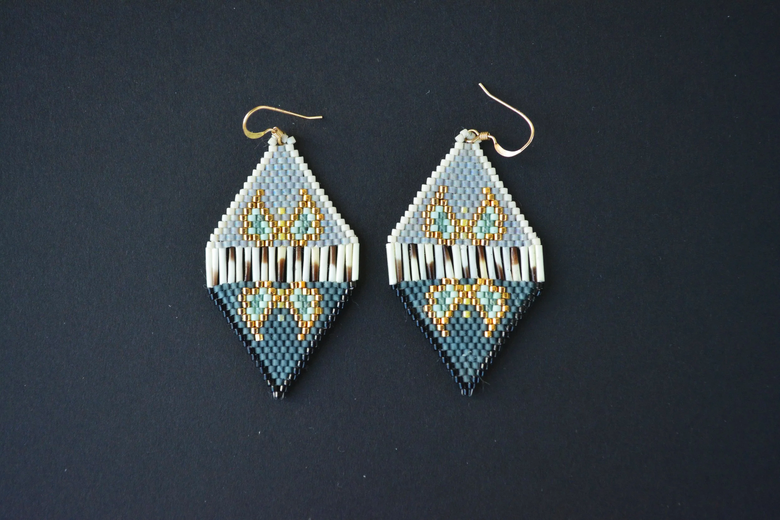 Sage Butterfly Shield Earrings
