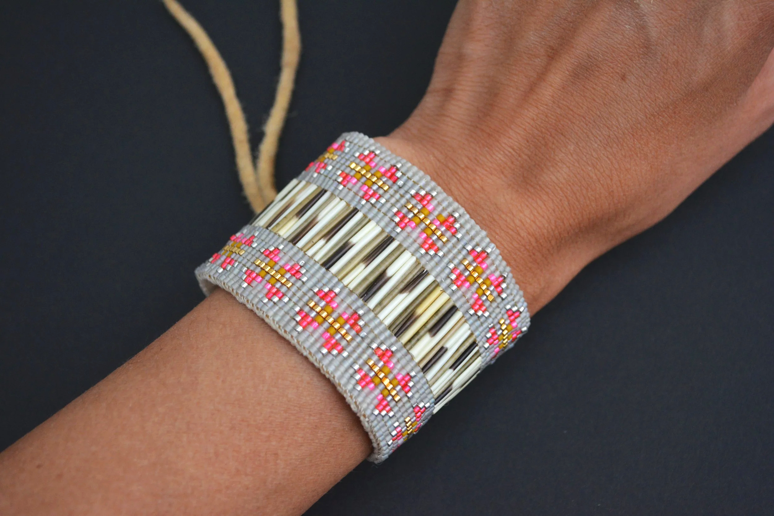 Pink Woven Butterfly Cuff