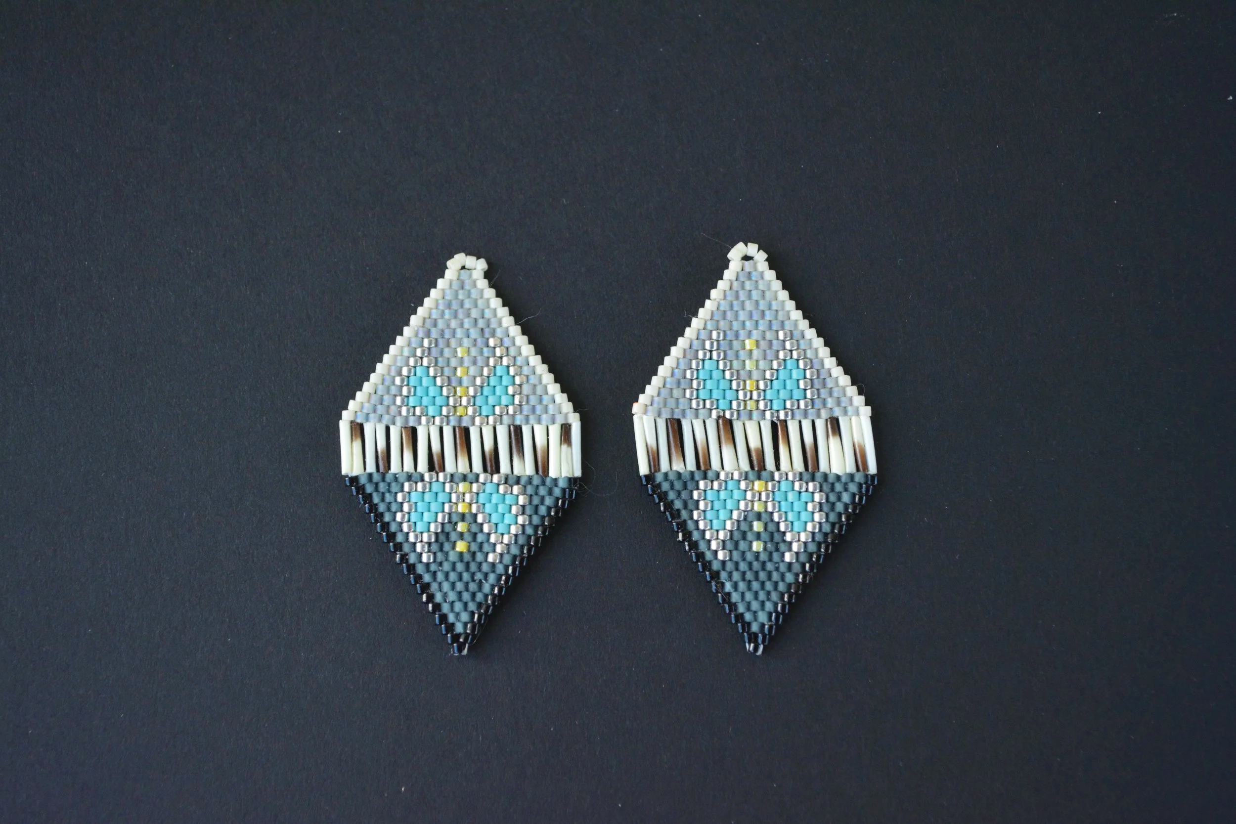 Blue Butterfly Shield Earrings