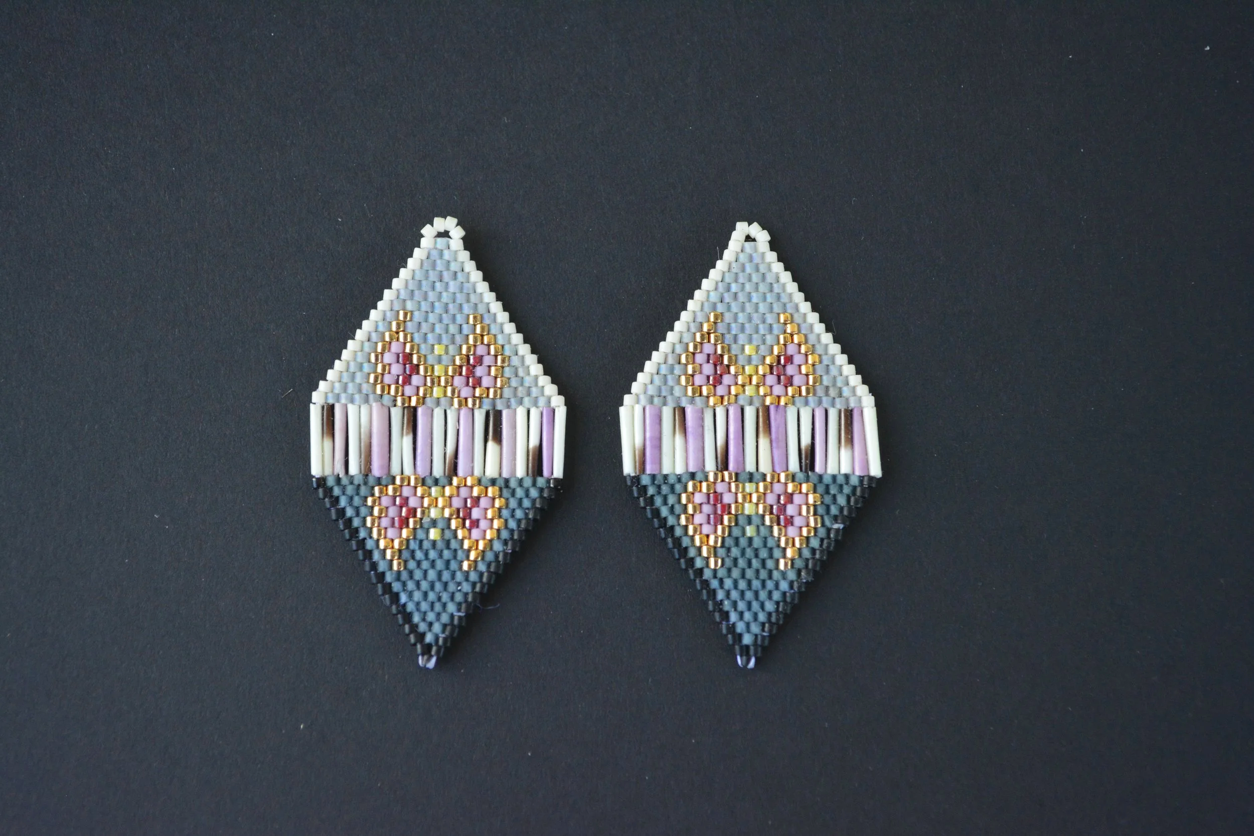 Purple Butterfly Shield Earrings