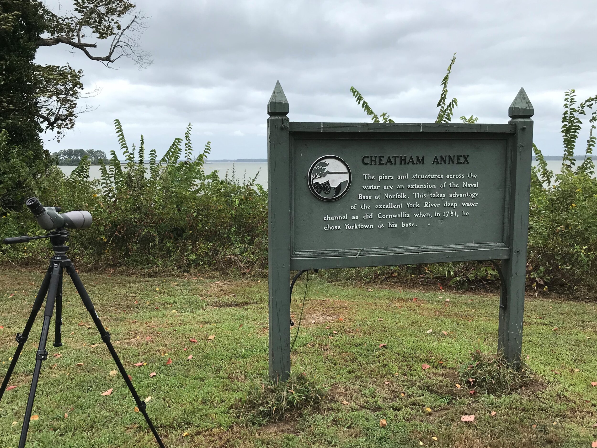 Behind this informational sign is the best spot to scope the sandbar