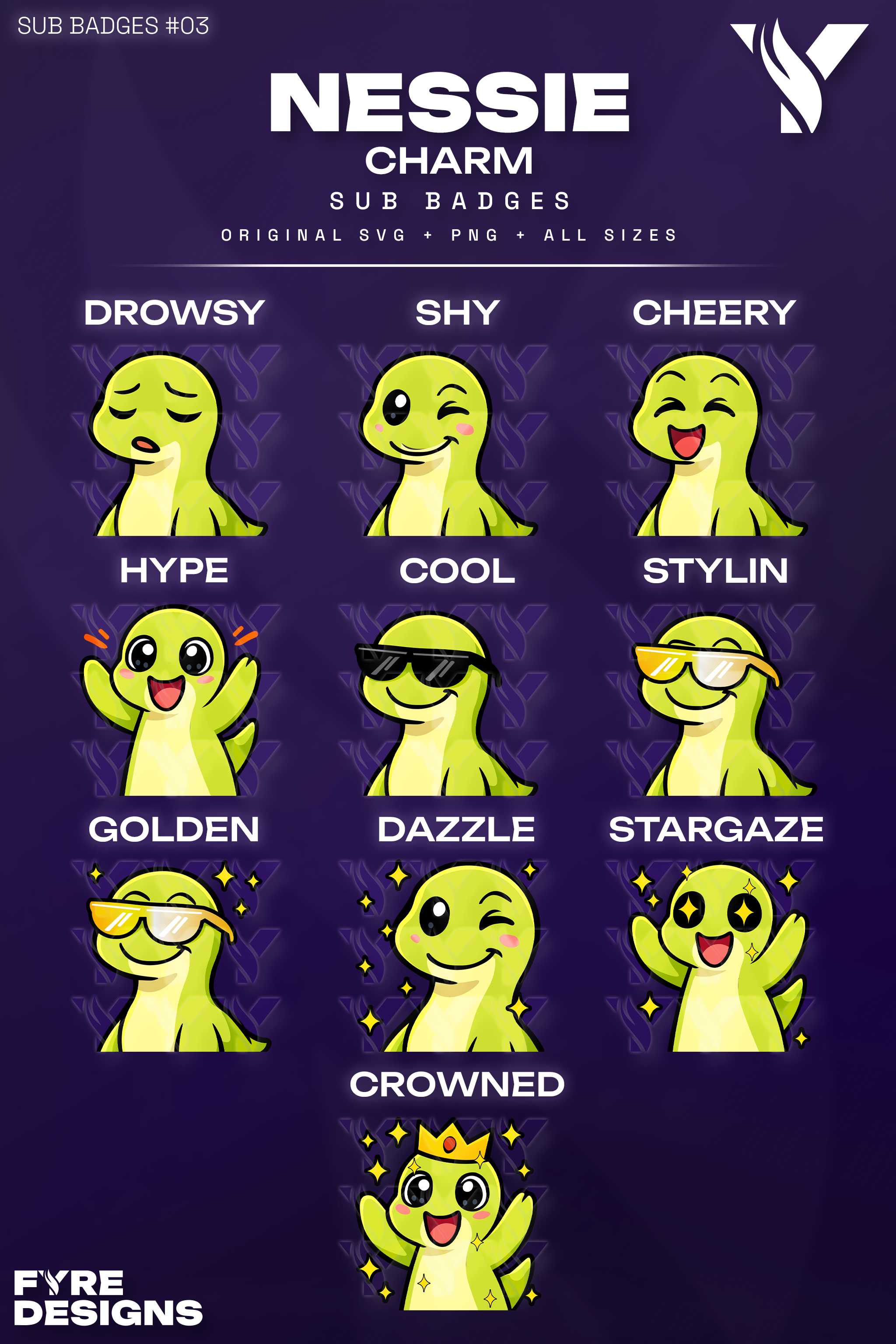 ๐ฅ Sub Badges #03 โ Nessie Charm Pack