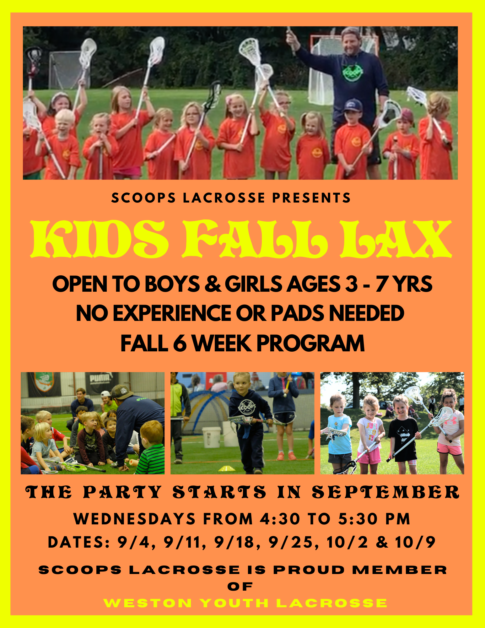 Fall Scoops 2024 in Weston on Wednesday AFTERNOONS — Scoops Lacrosse
