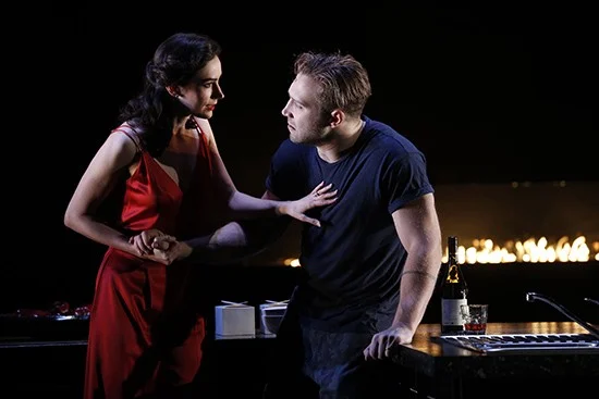 Geraldine Hakewill (Lady Macbeth) and Jai Courtney (Macbeth), photograph by Jeff Busby