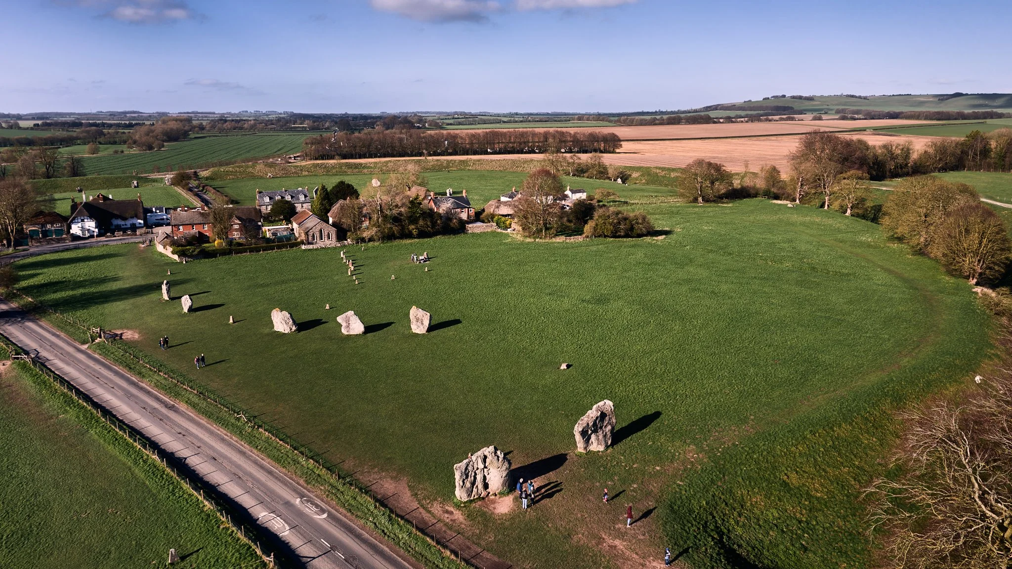 Documentary fieldwork photograph of Avebury, showing entrance stones from West Kennet Avenue into the Southern Inner Stone Circle
