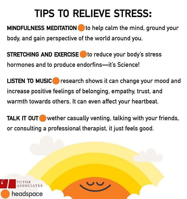 We&rsquo;re taking some tips today from one of the many free resources from @headspace 😌 we hope you have a peaceful Tuesday. Reach out for more resources! #wellness #health #mentalhealth #stressrelief #resources