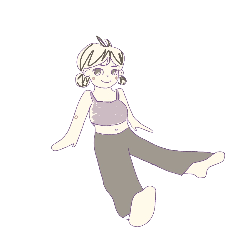 Gabby yoga illustration sitting