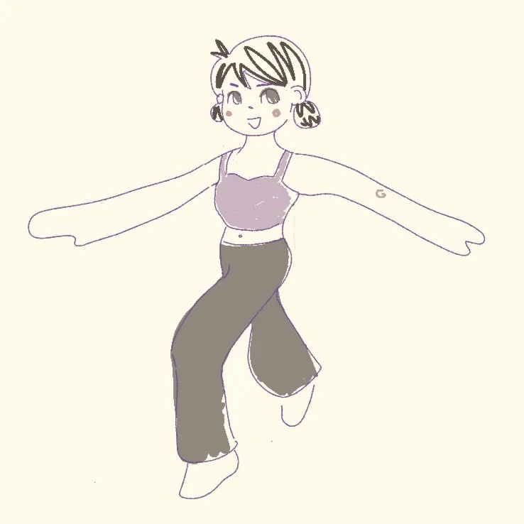Gabby yoga illustration warrior pose
